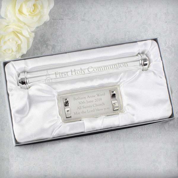Modal Additional Images for Personalised First Holy Communion Silver Plated Certificate Hold