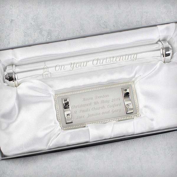 (image for) Personalised Church Silver Plated Certificate Holder - Click Image to Close