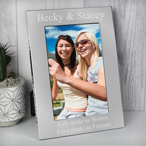 Modal Additional Images for Personalised 4x6 Silver Photo Frame