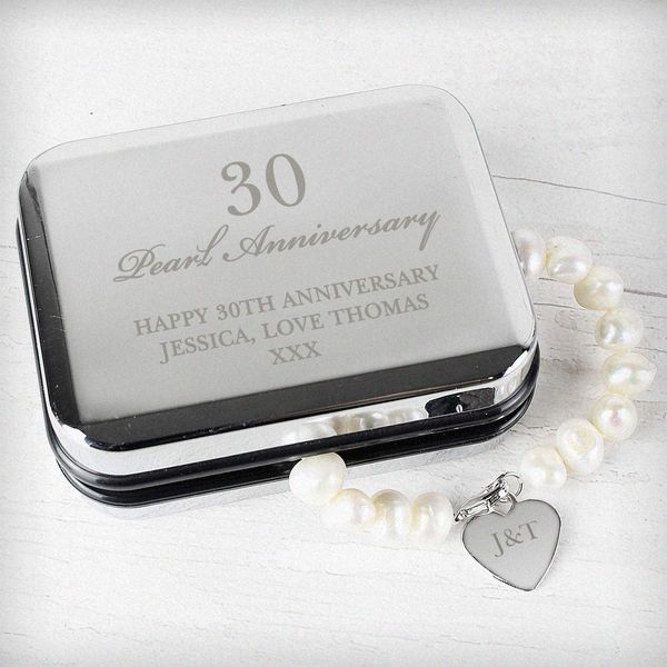 (image for) Personalised Anniversary Silver Box and Pearl Bracelet - Click Image to Close