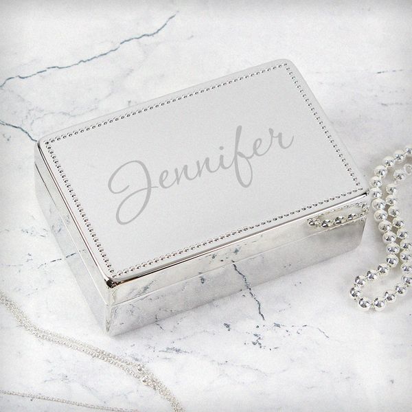 (image for) Personalised Name Rectangular Jewellery Box - Click Image to Close