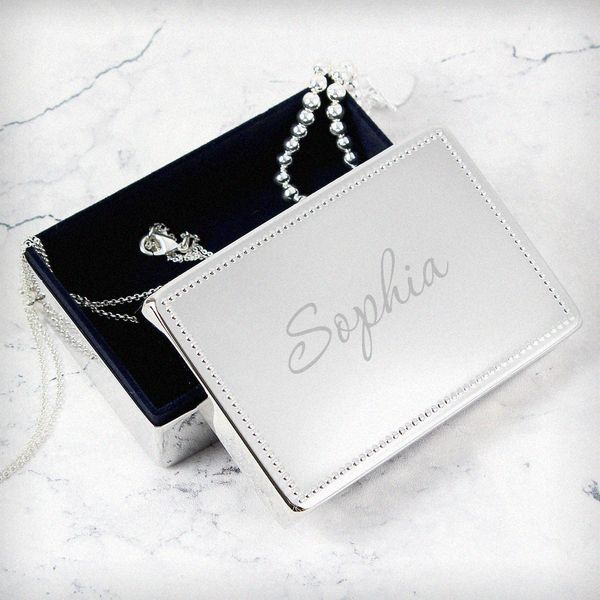 (image for) Personalised Name Rectangular Jewellery Box - Click Image to Close