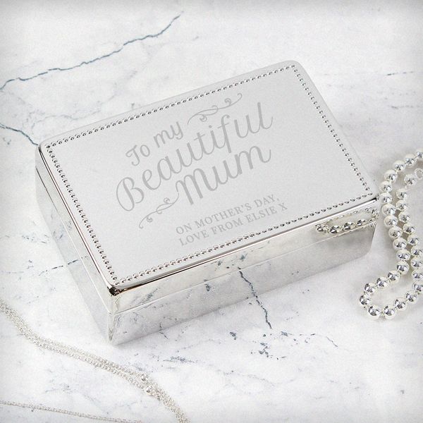 (image for) Personalised Beautiful Mum Rectangular Jewellery Box - Click Image to Close