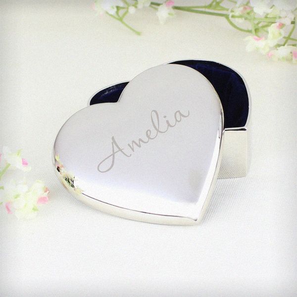 (image for) Personalised Name Only Heart Trinket Box - Click Image to Close