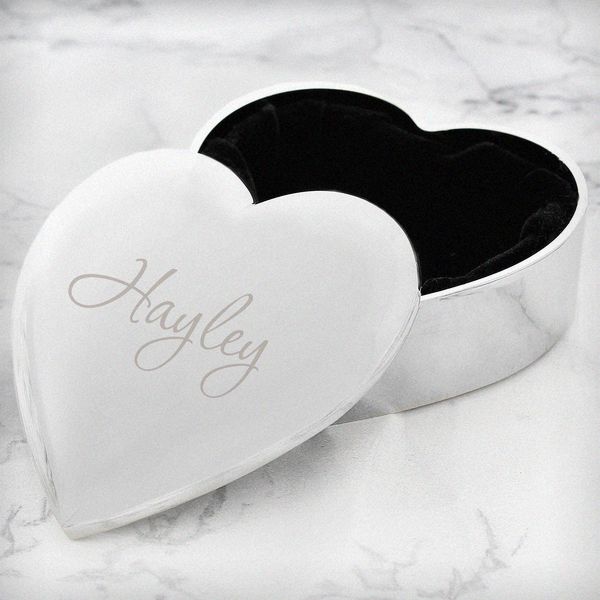 Modal Additional Images for Personalised Name Only Heart Trinket Box