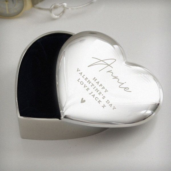 (image for) Personalised Name and Message Heart Trinket Box - Click Image to Close