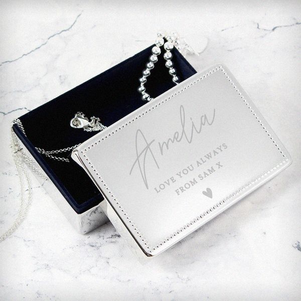 Modal Additional Images for Personalised Name and Message Rectangular Jewellery Box
