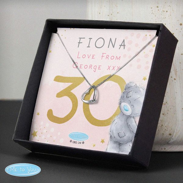 (image for) Personalised Me To You Sparkle & Shine Birthday Sentiment Silver Tone Necklace and Box