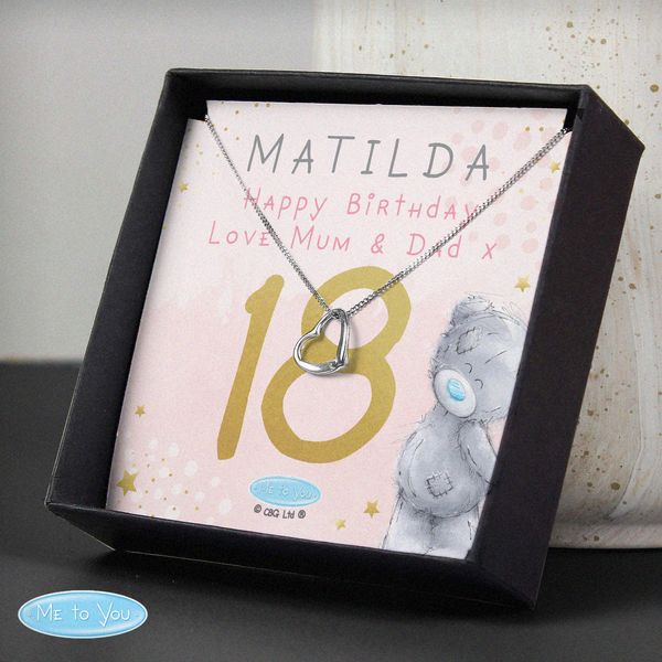 (image for) Personalised Me To You Sparkle & Shine Birthday Sentiment Silver Tone Necklace and Box - Click Image to Close
