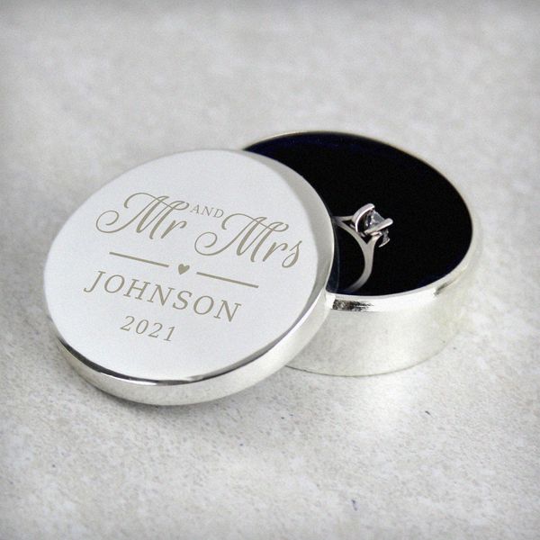 Modal Additional Images for Personalised Mr & Mrs Ring Box