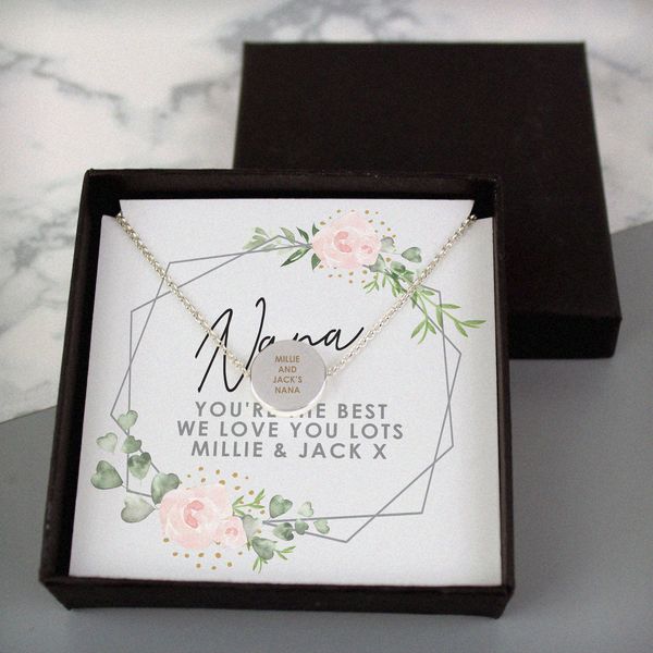 (image for) Personalised Abstract Rose Sentiment Silver Tone Necklace and Box - Click Image to Close