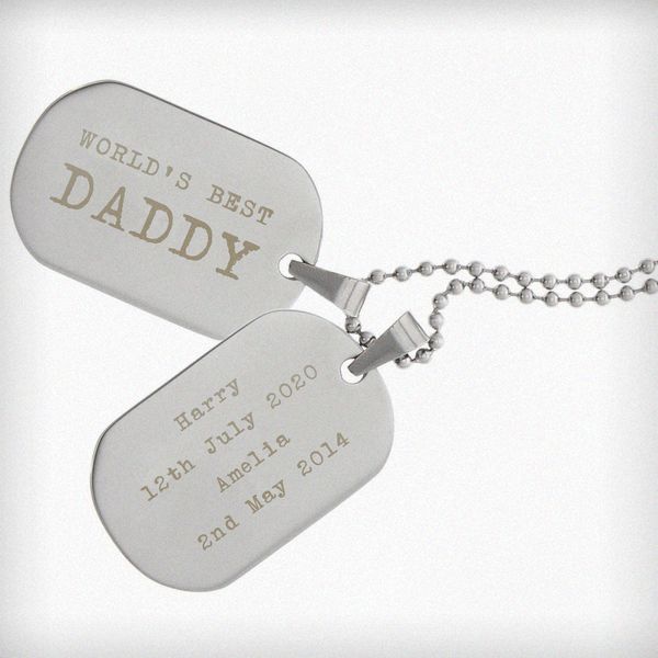 (image for) Personalised Free Text Steel Double Dog Tag Necklace - Click Image to Close