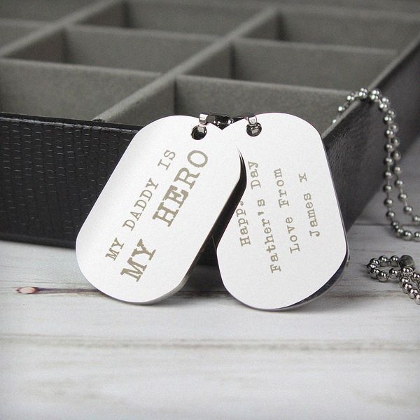 Modal Additional Images for Personalised Free Text Steel Double Dog Tag Necklace