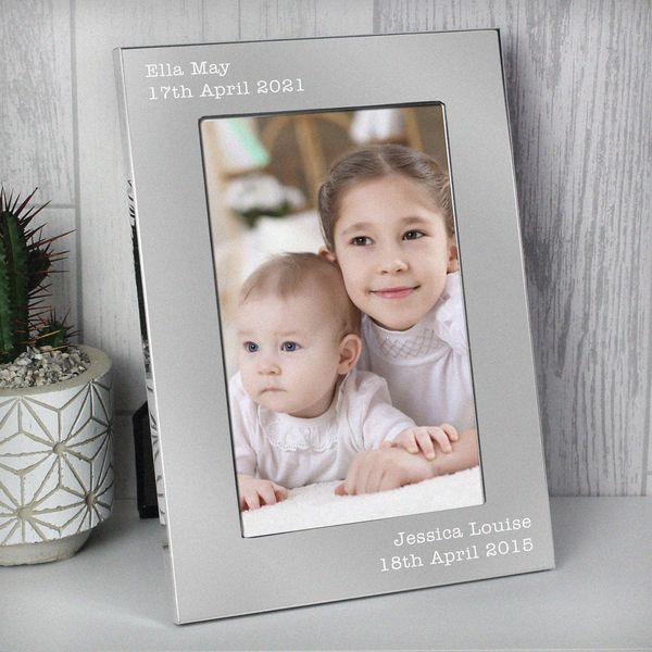 (image for) Personalised Free Text 7 x 5 Silver Photo Frame - Click Image to Close