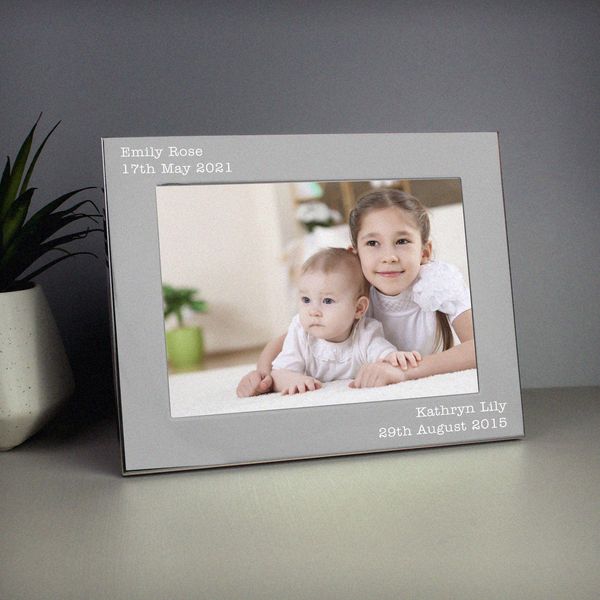 (image for) Personalised Free Text 5 x 7 Silver Photo Frame - Click Image to Close