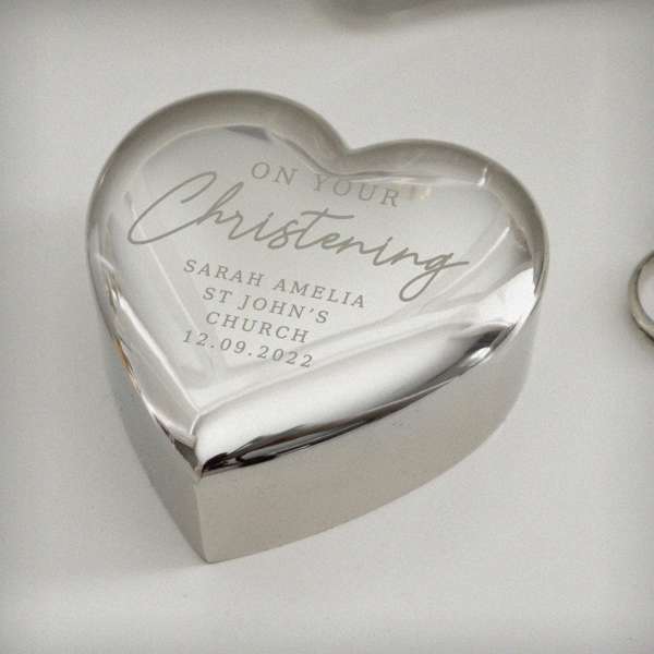 (image for) Personalised Christening Heart Trinket Box - Click Image to Close