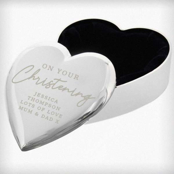 (image for) Personalised Christening Heart Trinket Box - Click Image to Close
