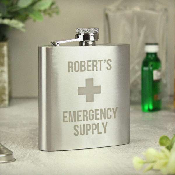 Modal Additional Images for Personalised Emergency Supply Hip Flask