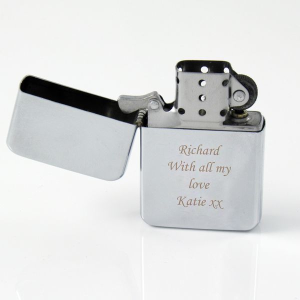 Modal Additional Images for Personalised Silver Lighter