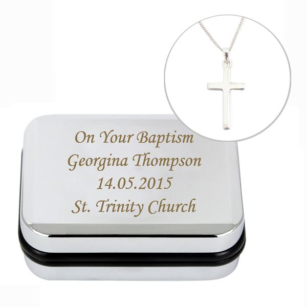 Modal Additional Images for Personalised Box with Silver Cross Necklace
