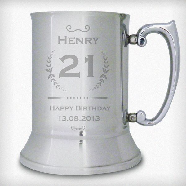 (image for) Personalised Age Crest Stainless Steel Tankard - Click Image to Close