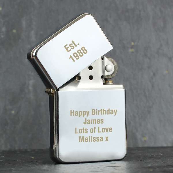 Modal Additional Images for Personalised Silver Lighter