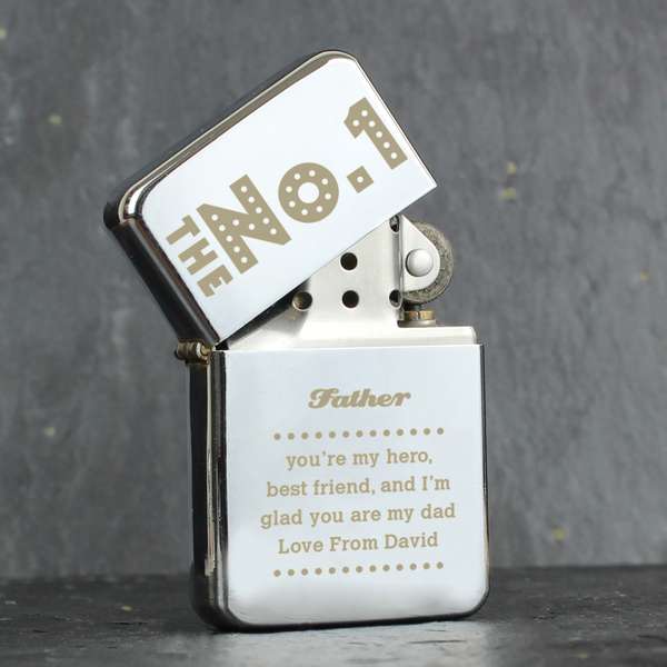 (image for) Personalised 'The No.1' Silver Lighter - Click Image to Close