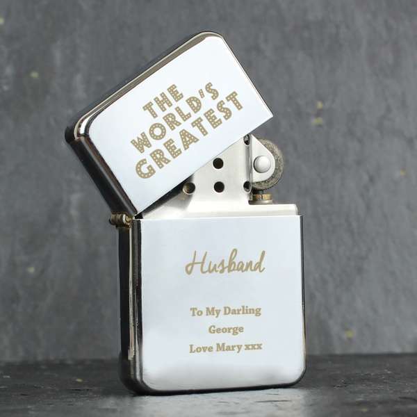 (image for) Personalised 'The World's Greatest' Silver Lighter - Click Image to Close