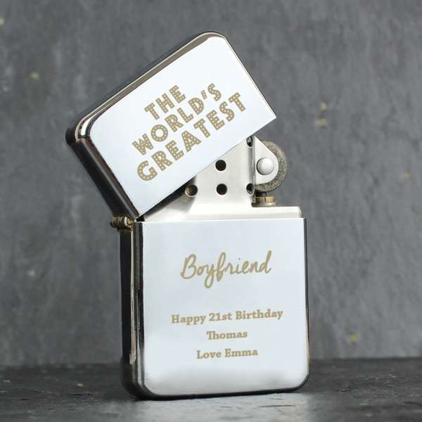Modal Additional Images for Personalised 'The World's Greatest' Silver Lighter