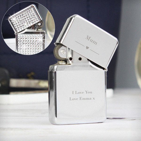 Modal Additional Images for Personalised Decorative Heart Diamante Lighter