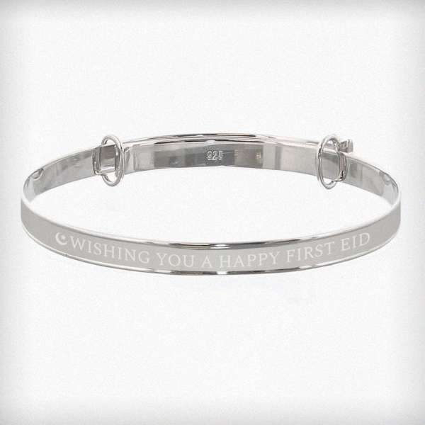 Modal Additional Images for Personalised Eid Sterling Silver Childs Expanding Diamante Star Bracelet