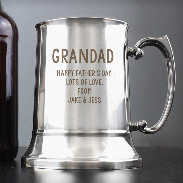(image for) Personalised Free Text Stainless Steel Tankard - Click Image to Close