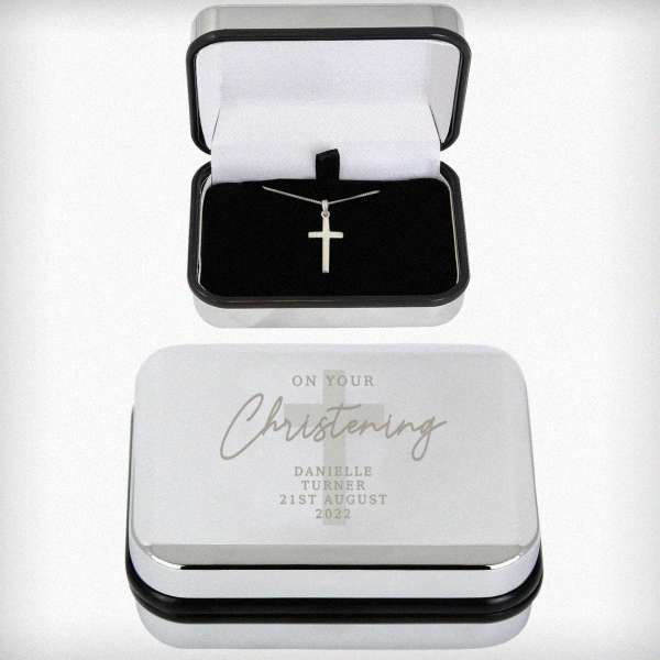 Modal Additional Images for Personalised Christening Trinket Box & Cross Necklace Set
