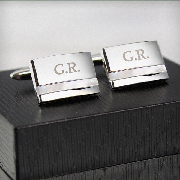 (image for) Personalised Mother of Pearl Cufflinks - Click Image to Close
