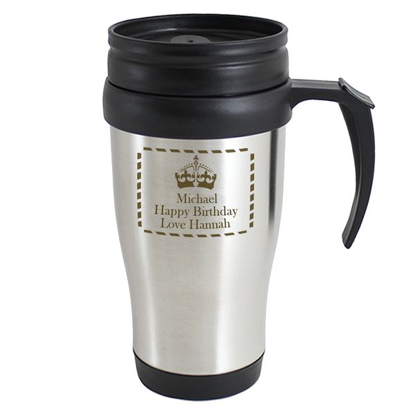 (image for) Personalised Crown Travel Mug - Click Image to Close