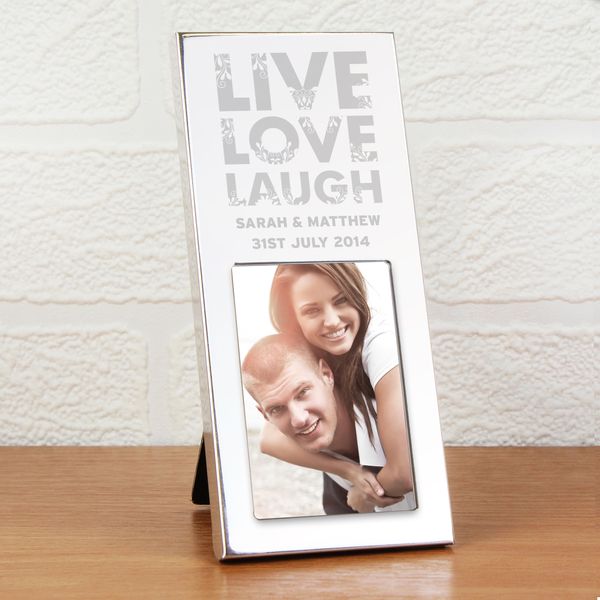Modal Additional Images for Personalised Small Silver Live Love Laugh 2x3 Photo Frame