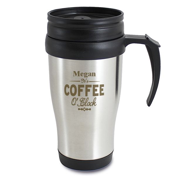 (image for) Personalised Coffee O'Clock Travel Mug - Click Image to Close