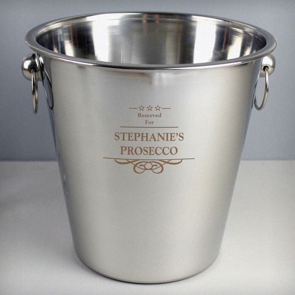 (image for) Personalised Decorative Stainless Steel Ice Bucket - Click Image to Close