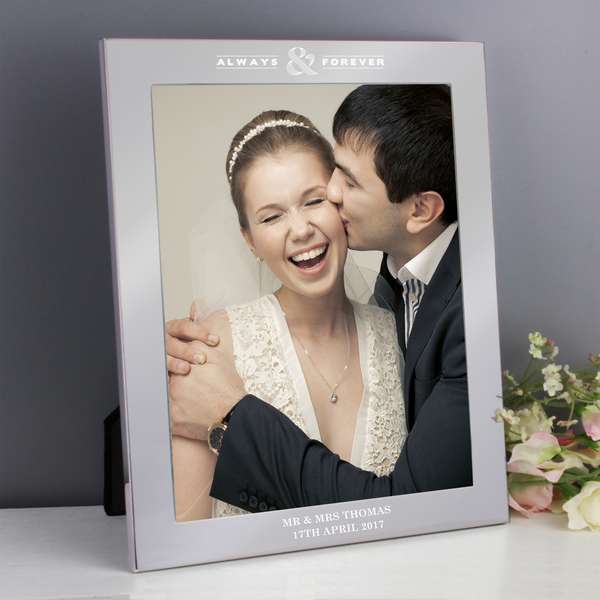(image for) Personalised Always & Forever Silver 10x8 Photo Frame - Click Image to Close