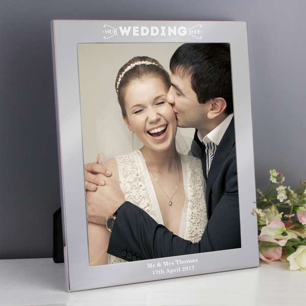 (image for) Personalised Our Wedding Day Silver 10x8 Photo Frame - Click Image to Close