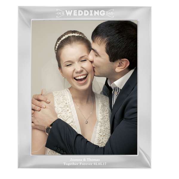 (image for) Personalised Our Wedding Day Silver 10x8 Photo Frame - Click Image to Close
