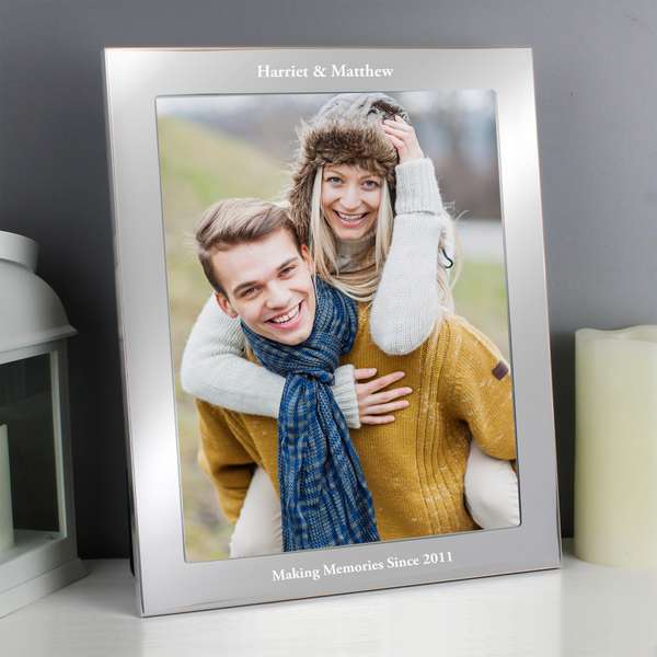 (image for) Personalised Any Message Silver 10x8 Photo Frame - Click Image to Close