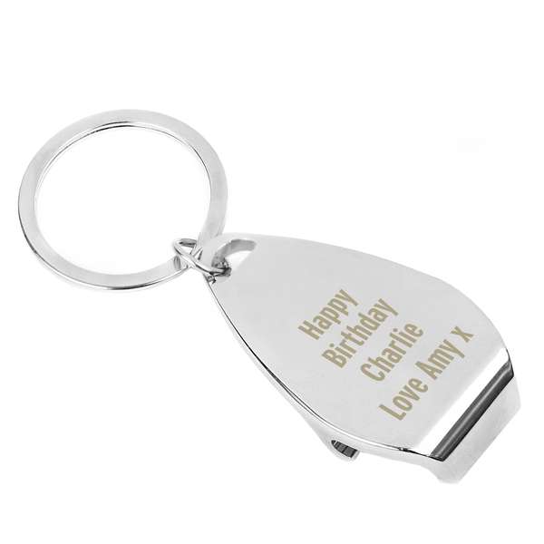 (image for) Personalised Any Message Bottle Opener Keyring - Click Image to Close