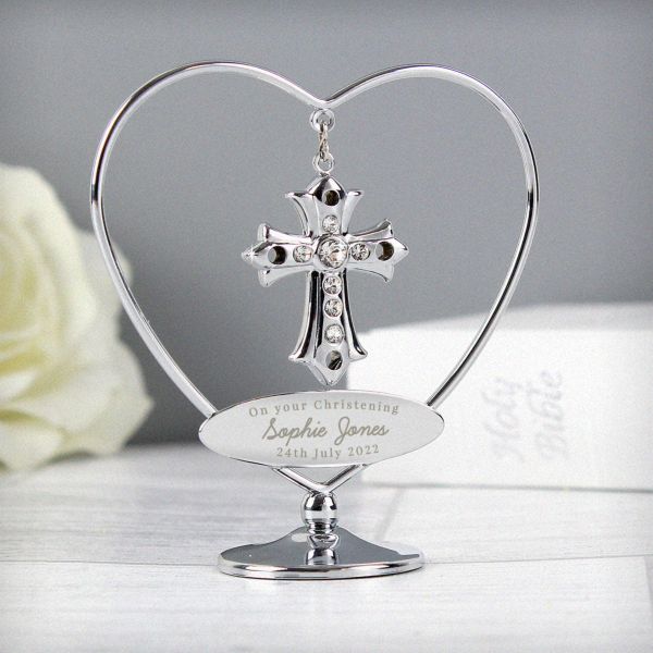 (image for) Personalised Crystocraft Cross Ornament - Click Image to Close