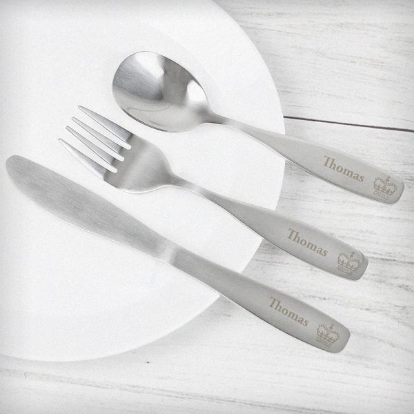 (image for) Personalised 3 Piece Prince Cutlery Set - Click Image to Close