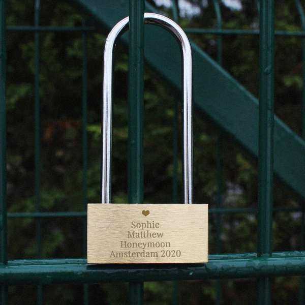 (image for) Personalised Heart Motif Any Message Padlock - Click Image to Close