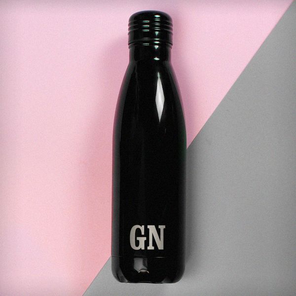 Modal Additional Images for Personalised Initials Black Metal Insulated Drinks Bottle