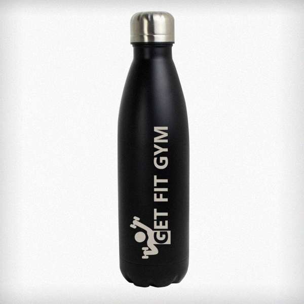 (image for) Bespoke Design Black Metal Insulated Drinks Bottle - Click Image to Close
