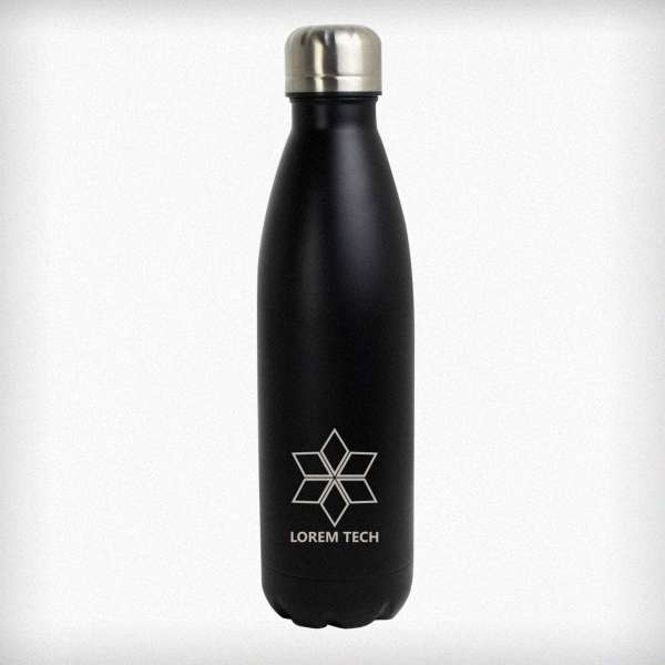 (image for) Bespoke Design Black Metal Insulated Drinks Bottle - Click Image to Close