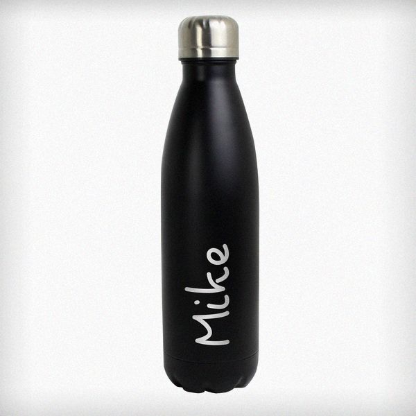 Modal Additional Images for Personalised Name Only Island Black Metal Insulated Drinks Bottle
